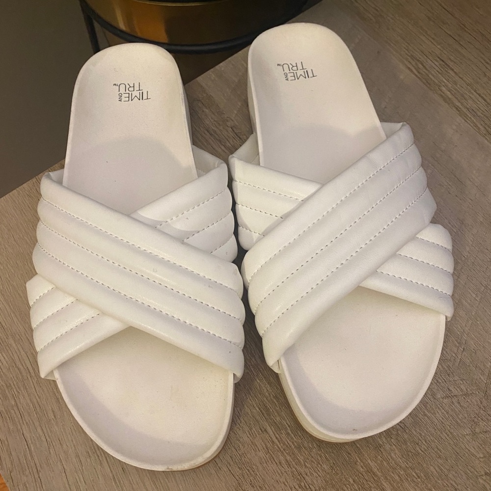 Time and Tru White Sandals Size 7